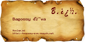Bagossy Éva névjegykártya