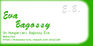 eva bagossy business card