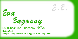 eva bagossy business card